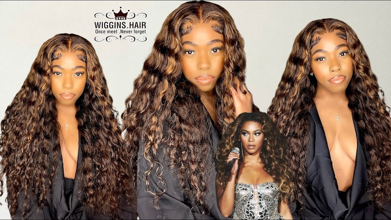 BEYONCE INSPIRED WIG | HIGHLIGHTED LOOSE DEEP WAVE, 5X5 CLOSURE INSTALL | WIGGINS HAIR