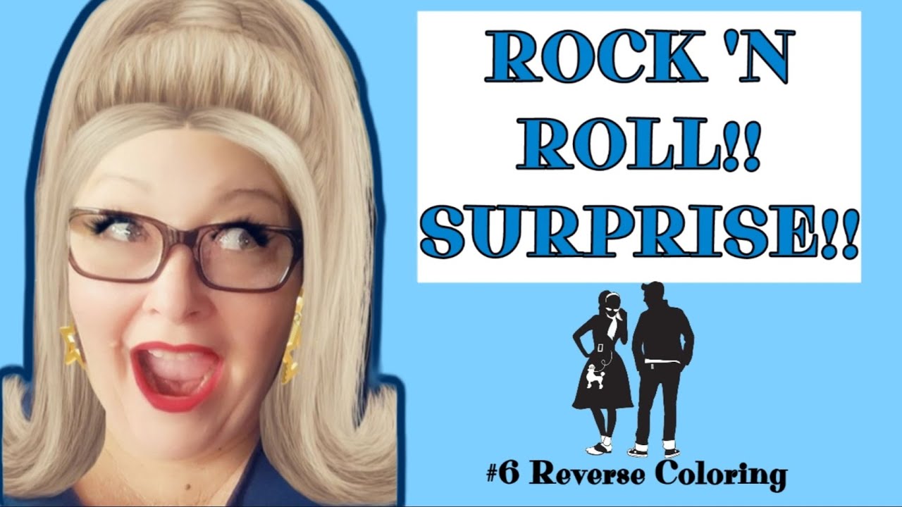 #6 ROCK 'N ROLL SURPRISE!! Reverse Coloring Book@treasureonpaper
