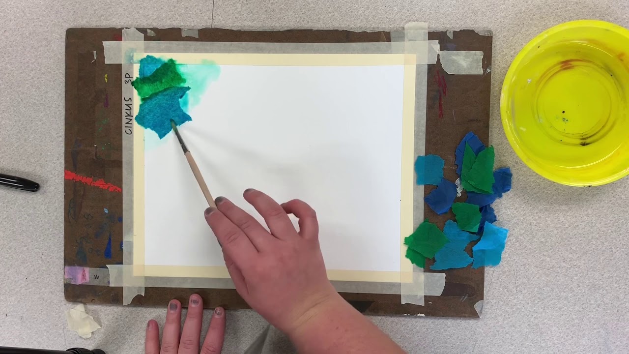 Stretching a Canvas and Painting with Bleeding Tissue Paper
