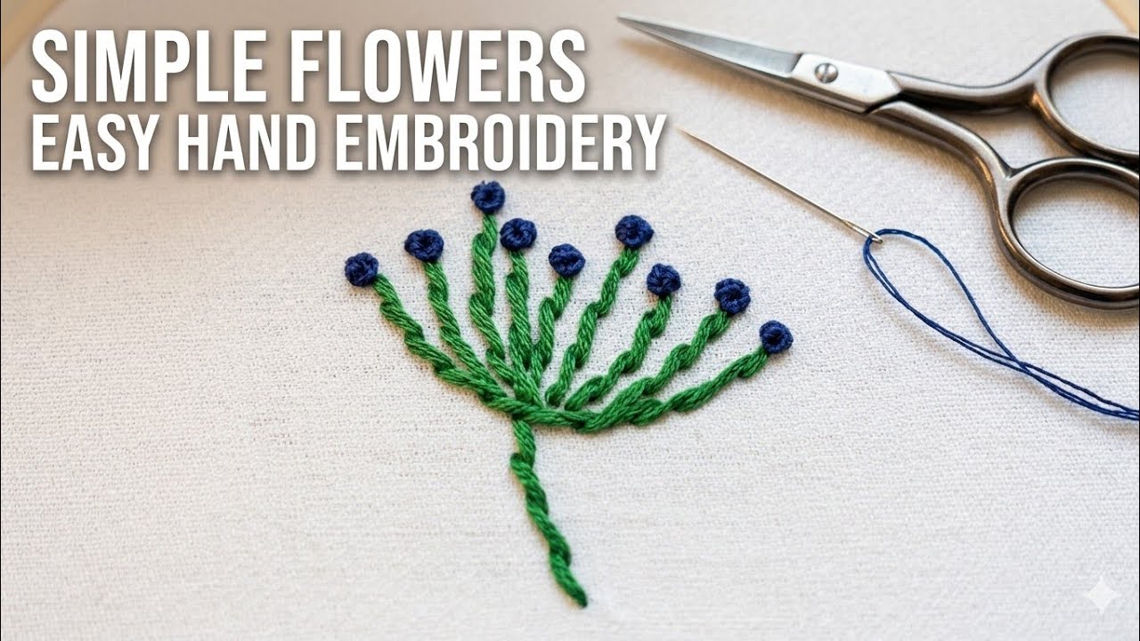 #Awesome flower embroidery #hand #stich #thread work #trending #viral video #embroidery lover 💚💙