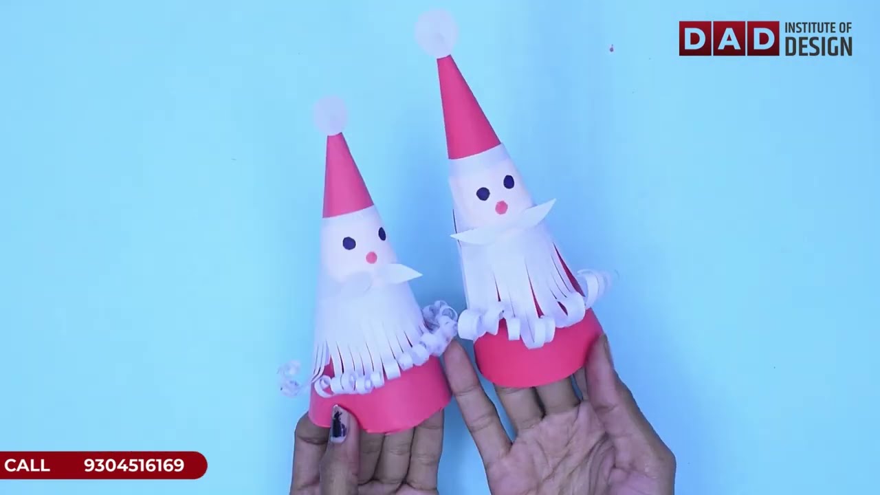 Cute Tricon Paper Santa 🎅 | Easy Christmas Paper Craft for Kids
