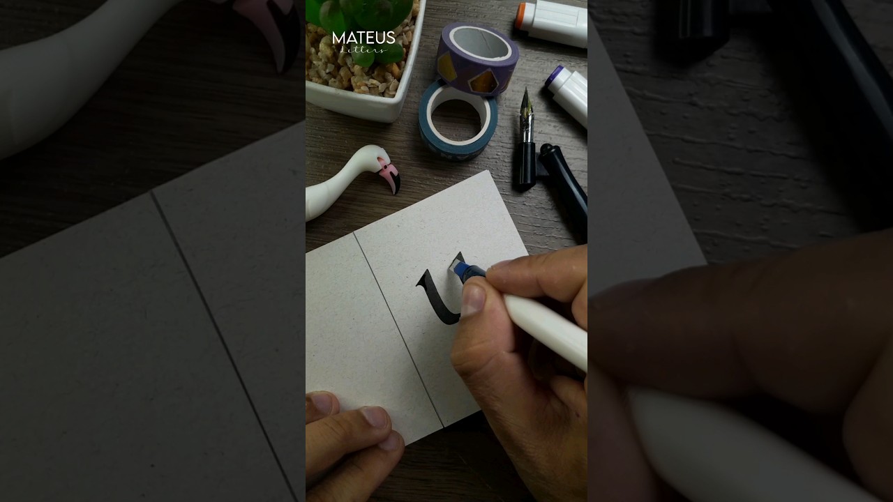 How to write the lette U #calligraphy #calligraphytutorial