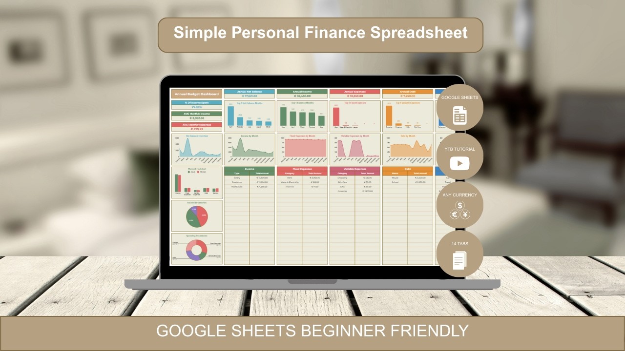 Annual Budget Spreadsheet for Google Sheets | Full Setup & Tutorial