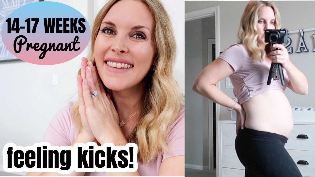 14-17 WEEK PREGNANCY UPDATE | Feeling baby kick, bleeding, bump shot!