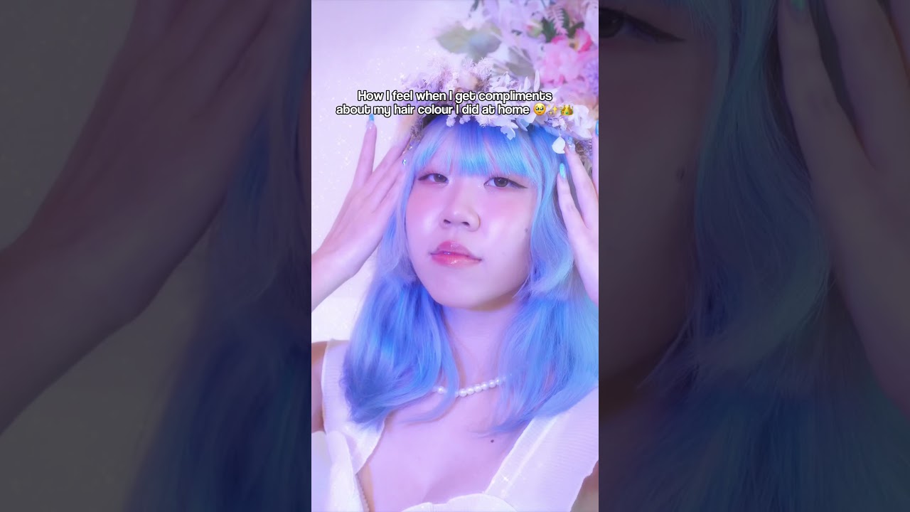 DIY pastel blue hair using semi-permanent dyes 💙🙌 #shortsfeed #hair #hairstyle