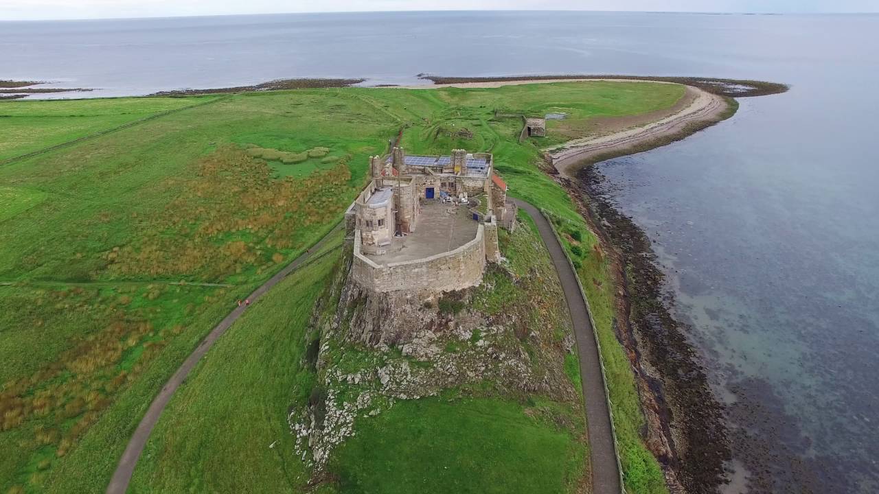 4k Dji Phantom 3 Pro footage of Bamburgh & Holy Island UK