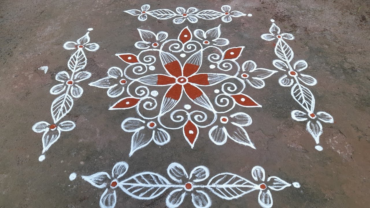 karthika masam special rangoli design sidedesign 5*3dots simple kolam Anu'sworld festival rangoli