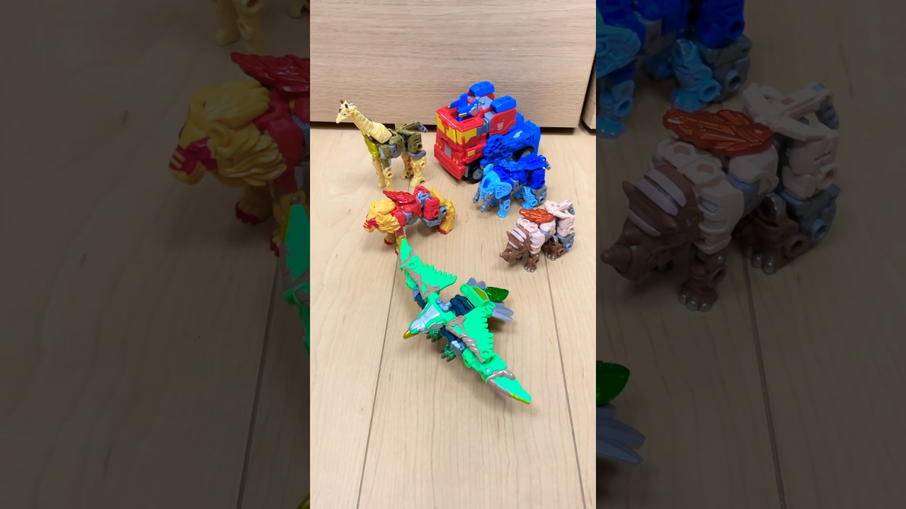 【Transformers wild king】スカイリポート&ワイルドキングオプティマスで遊んでみた#rasuba #toys #transformers #トランスフォーマー