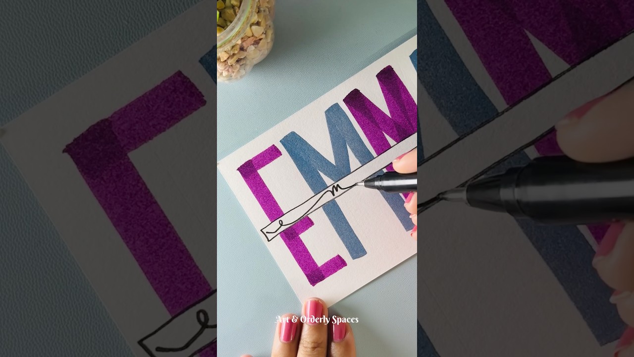Colorful Lettering✨🦋#shorts #calligraphy #name