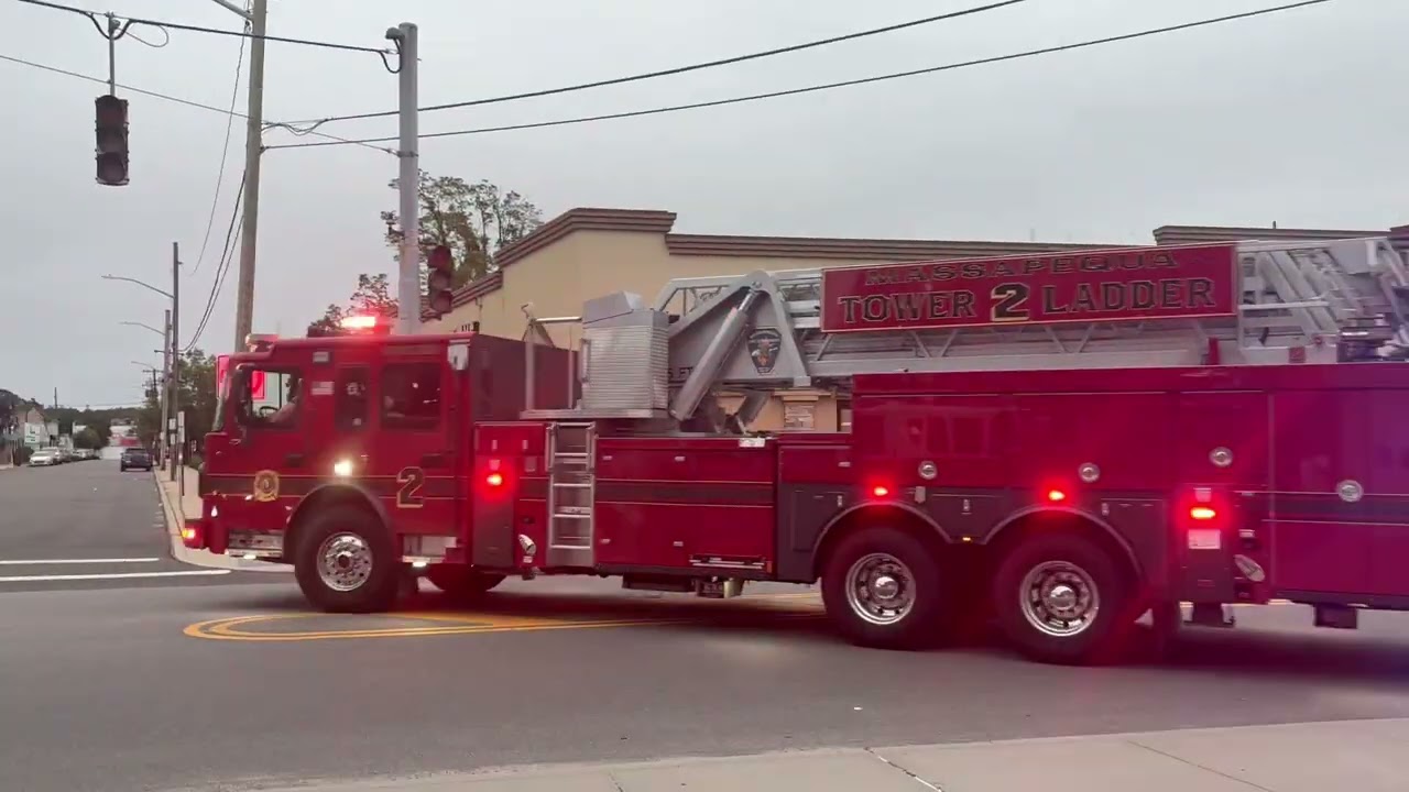 Compilation of Massapequa Fire Department Tower Ladder 632 Responding from 2025
