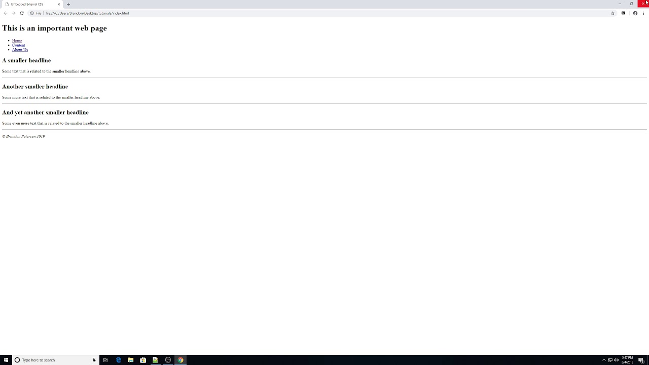 css basics: External Embedded CSS
