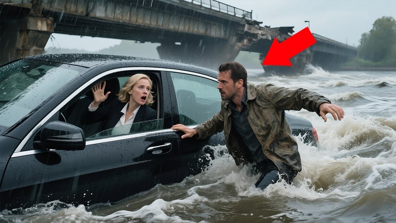 Struggling Single Dad Saves Millionaire from Car Falling Off Bridge—Her Next Move Shocks Ev