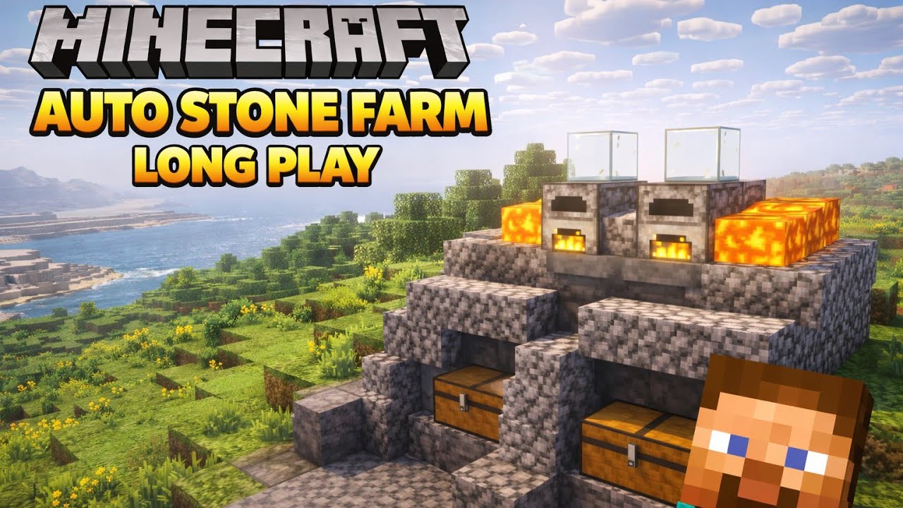 Auto Stone farm Build | Minecraft Long Play