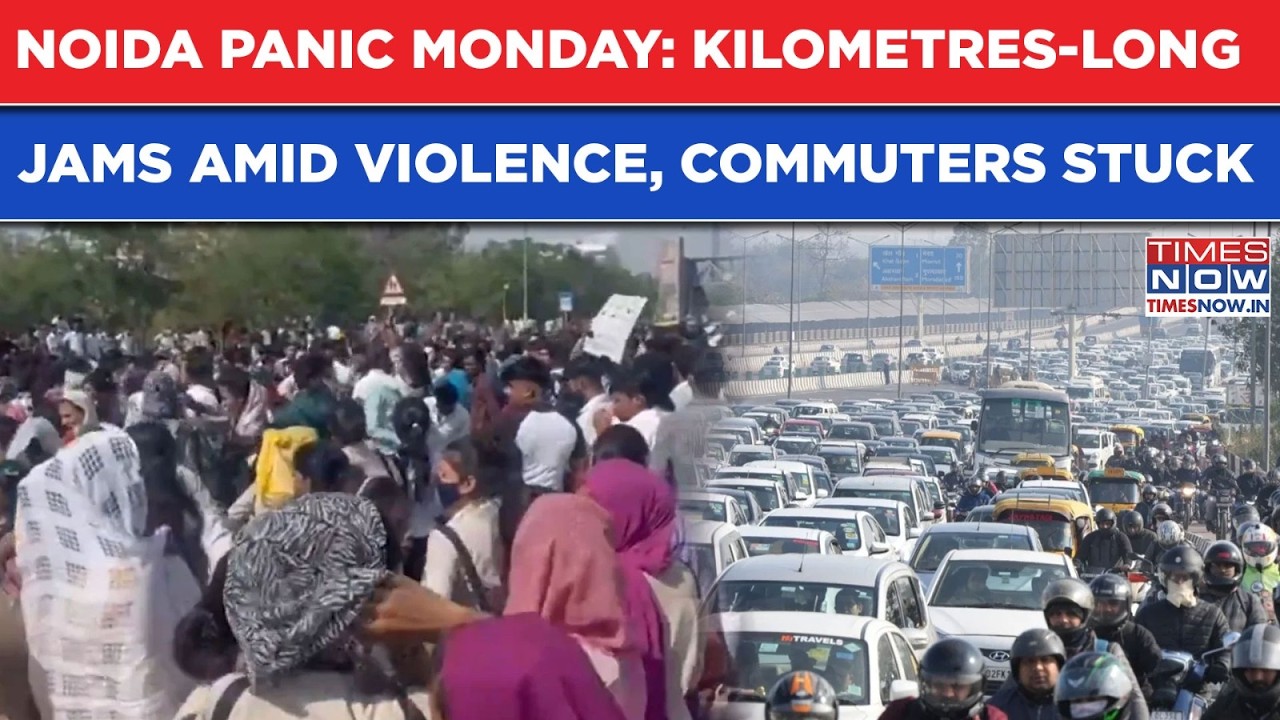 Noida Violent Monday: Vehicles Burnt, Amid Workers Outrage, Commuters Stuck In Kilometres-Long Jams