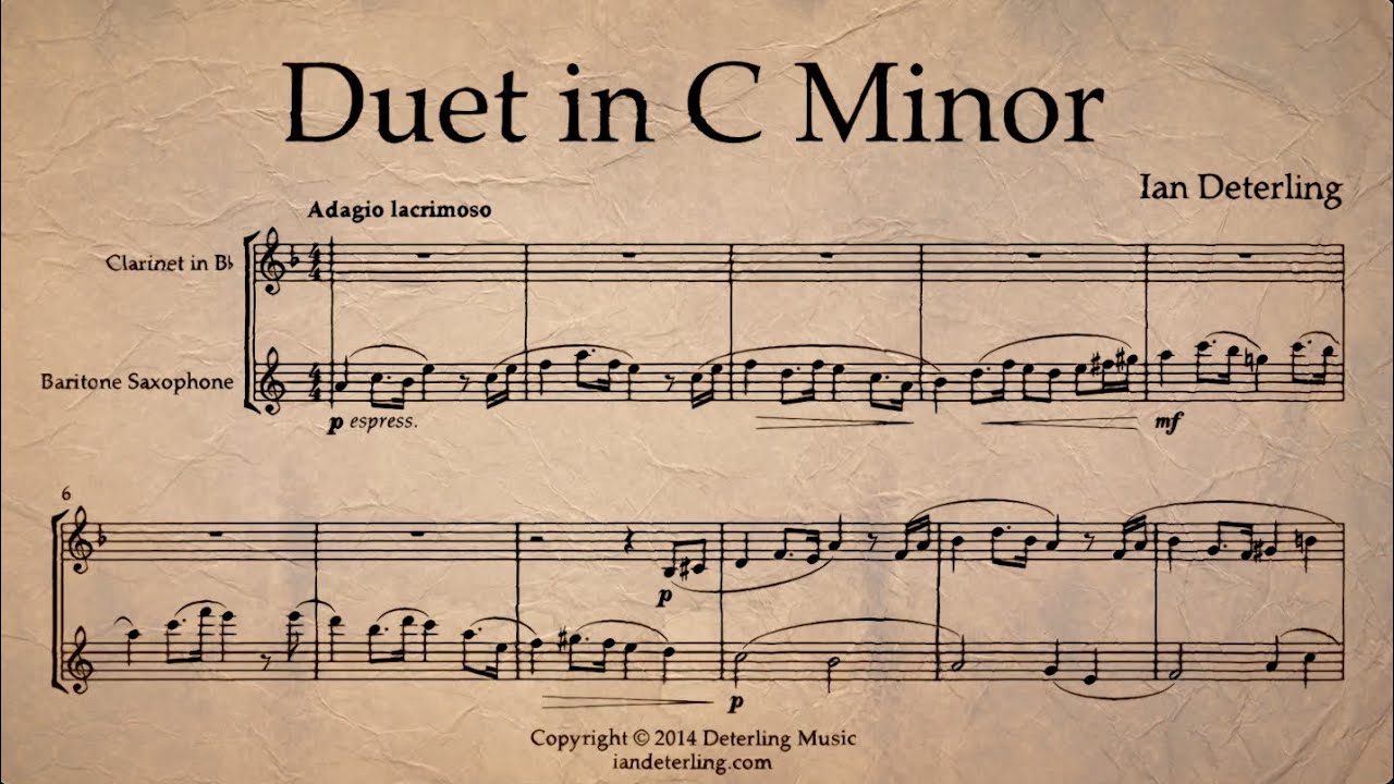 Duet for Clarinet and Baritone Saxophone in C Minor
