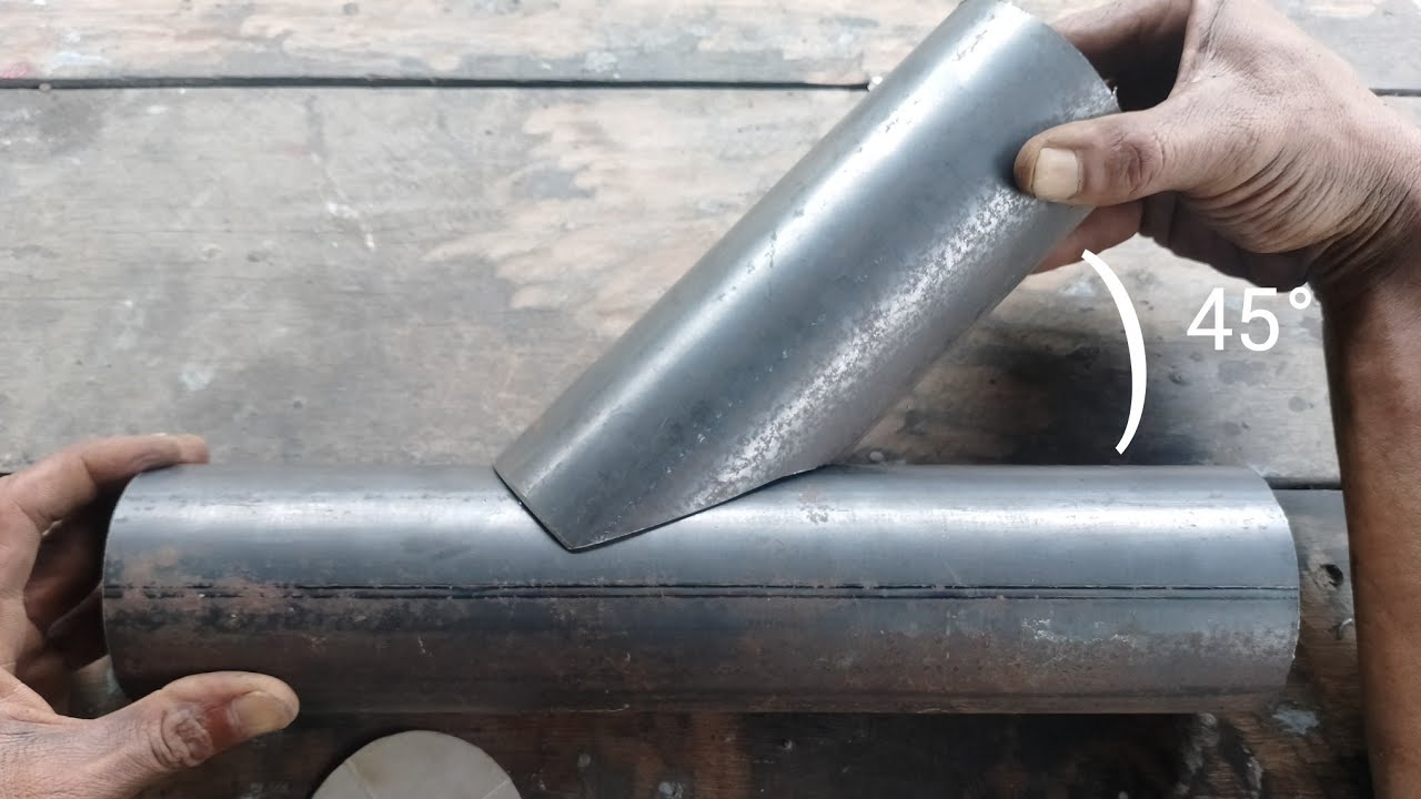 45° round pipe cutting with easy step 
