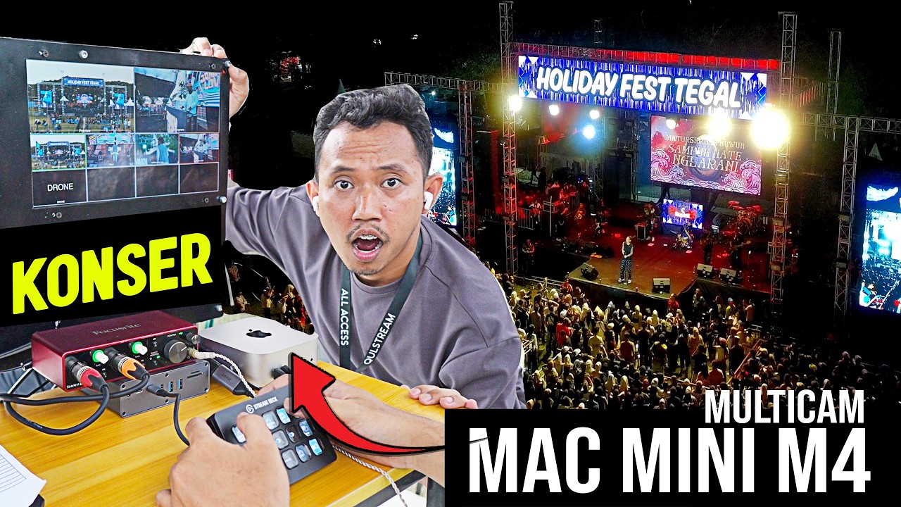 Mac Mini M4 Live 4 Kamera - Tanpa Switcher !! Multicam Konser Holiday Fest Tegal