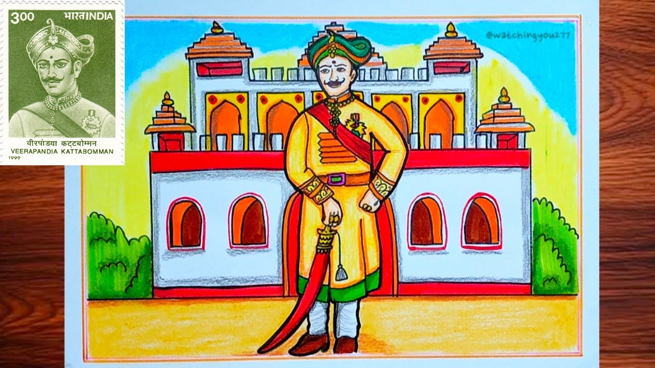 Veerapandiya Kattabooman Drawing|How to Draw Veerapandiya Kattabooman|King Drawing|Raja Drawing