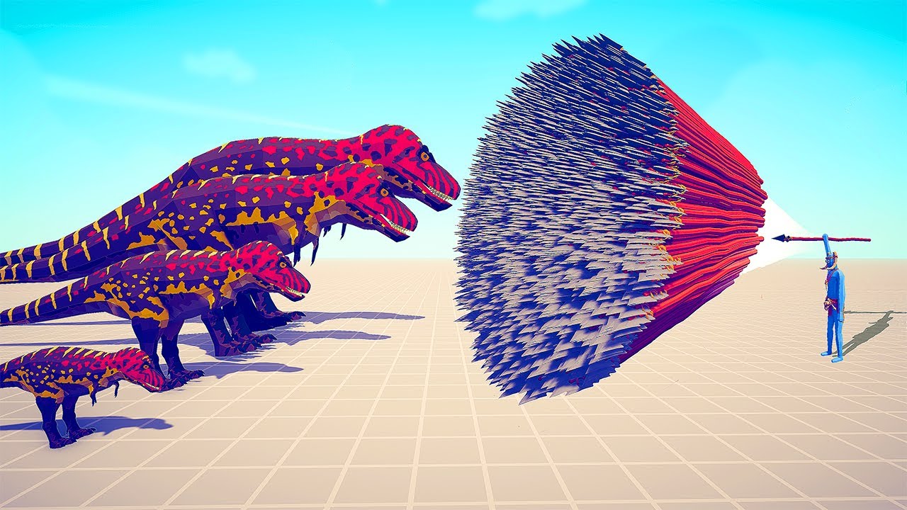 4 DIFFERENT SIZE OF TYRANNOSAURUS REX vs EVERY GOD - Totally Accurate Battle Simulator TABS