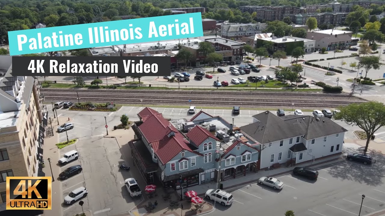 Palatine Illinois Aerial // 4K Relaxation Video // City Documentary