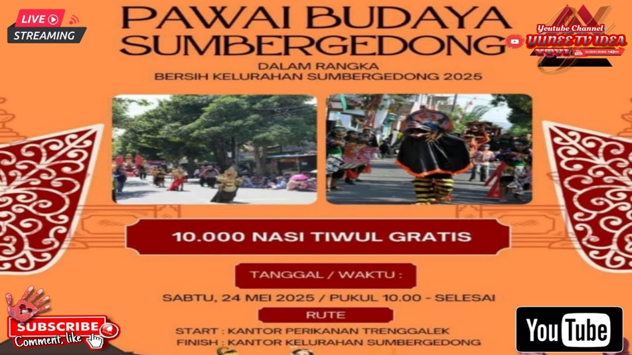 🔴 Live || Pawai Budaya Bersih Kelurahan Sumbergedong, Trenggalek || Tahun 2025