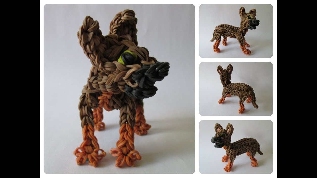 DIY Rainbow Loom german shepherd - CHASE puppy Part 1/2 Loombicious