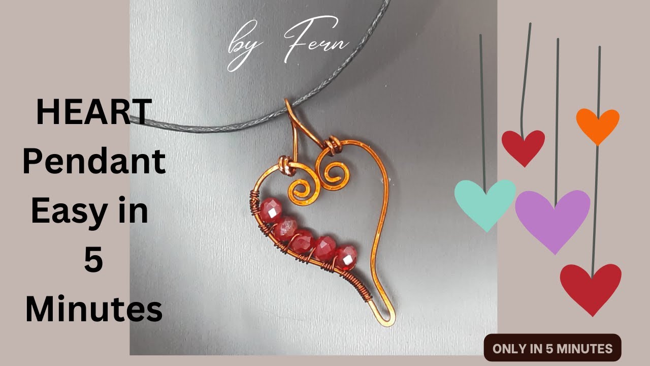 Heart Pendant Easy Bead Wire wrap Tutorial/ Lovely gift of jewelry for friends