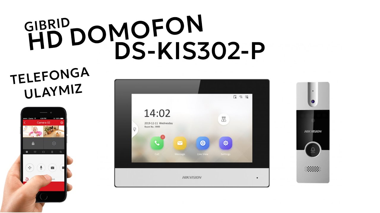 Hikvision Gibrid HD  domofon (DS-KIS302-P) sozlash va telefonga ulash