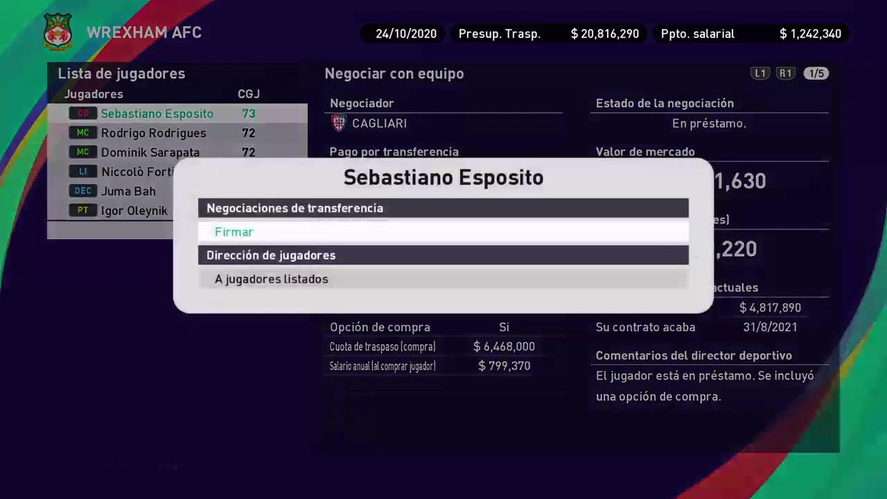 PES21 ACT25/26 LM En IMBATIBLE |Virtus Entella| Episodio#1 Tem#1