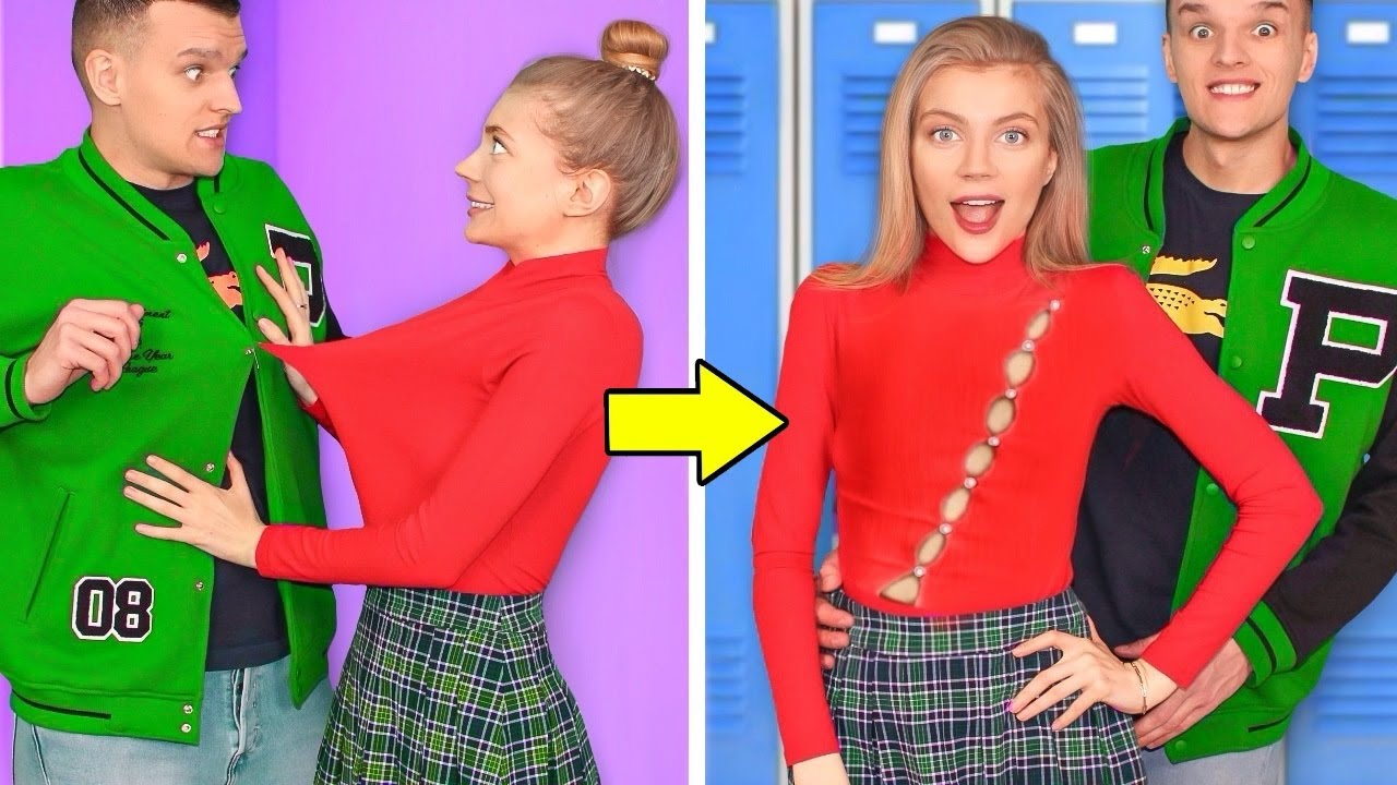 CLOTHES HACKS TO BECOME POPULAR AT SCHOOL! Fashion Life Hacks & DIY Outfit Ideas by Mr Degree