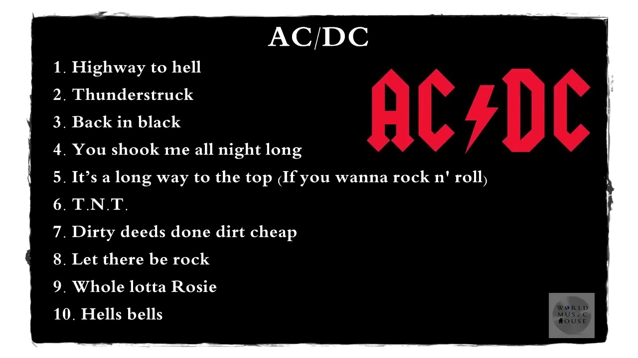 ACDC Greatest Hits  Top 10 Mejores Canciones
