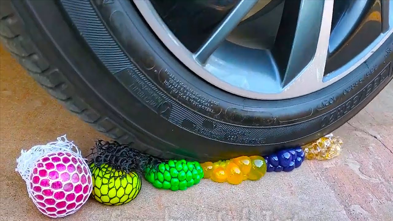 Experiment: Car vs Stress Balls | Crushing Crunchy & Soft Things by Car! ASMR
