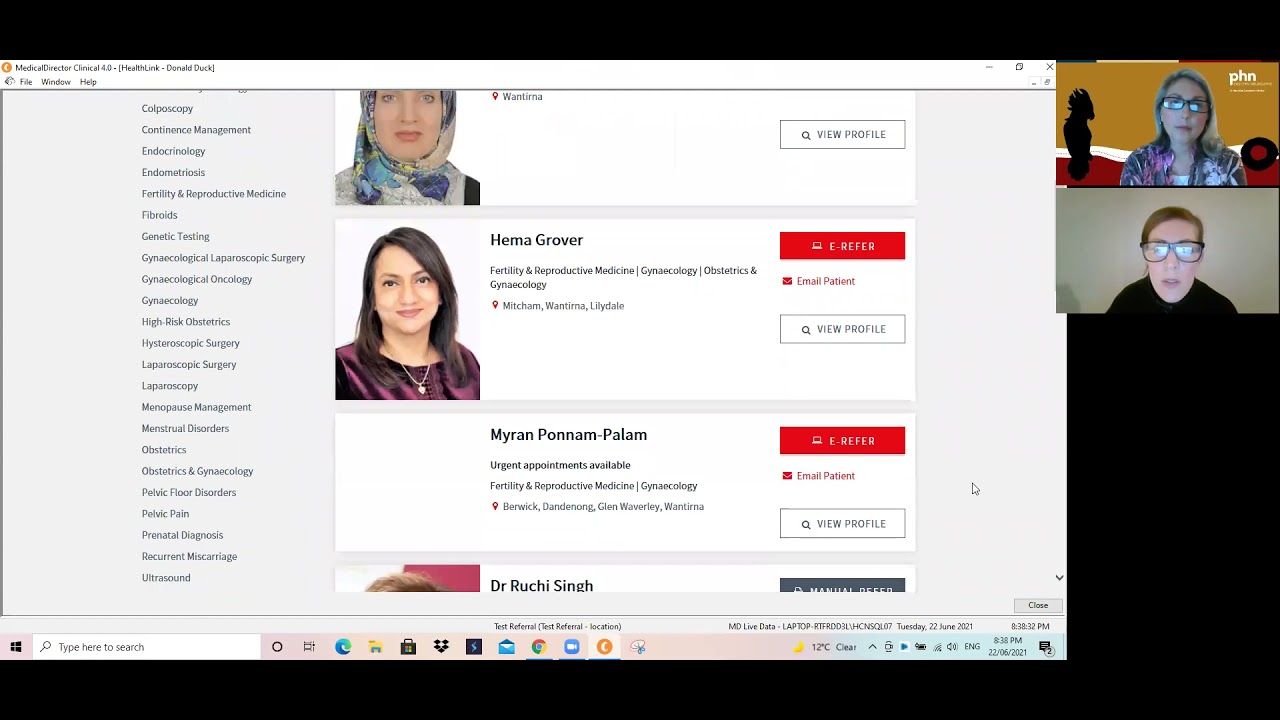 Secure Messaging &ndash; Healthlink Smartform and Specialist Referrals in Medical Director