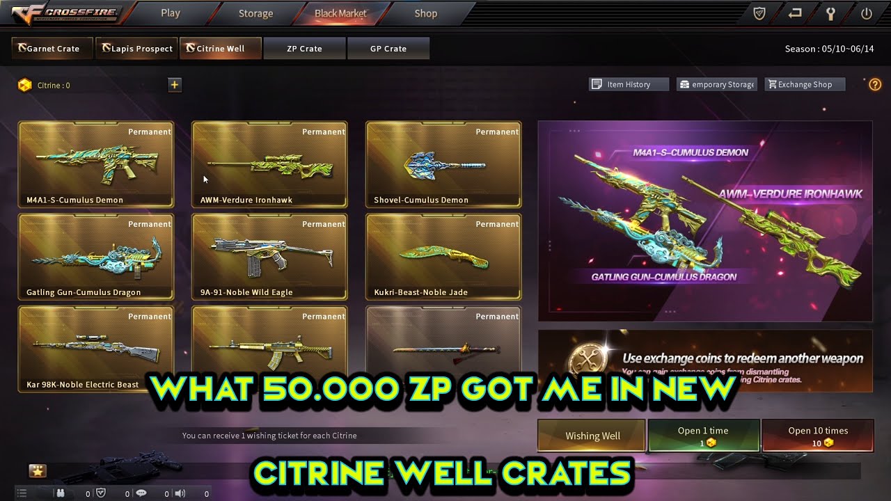 Crossfire West | Spending 50.000 ZP on *New* Citrine Well Crates.