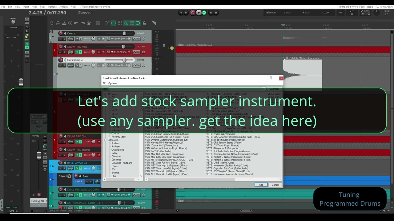 Tuning programmed midi Drums or Percussion elements | Hi-Hat Tuning & Panning Tricks
