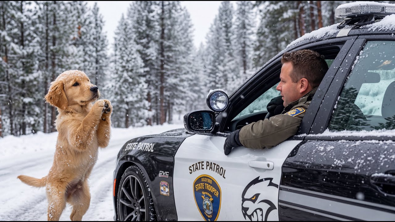 “A Snowy Miracle The Brave Dog and Her Puppy. #viral #dog #film #stories