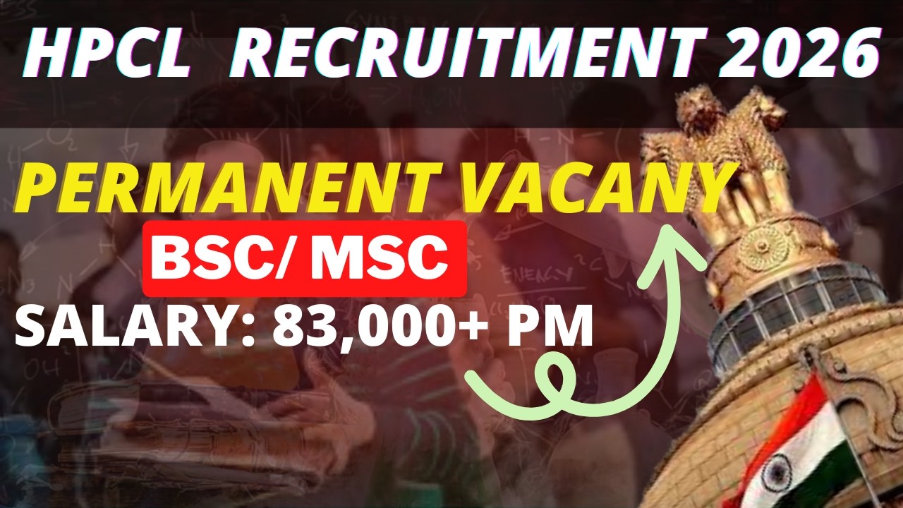 New Government Vacancy| BSc/MSc Chemistry|HPCL Chemistry Job 2026|Chemistry Job Vacancy 2026