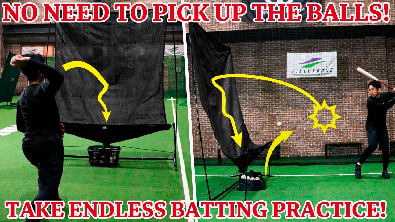 No Need to Pick Up the Balls!Take Endless Batting Practice!【Auto Return Toss Machine and Net】