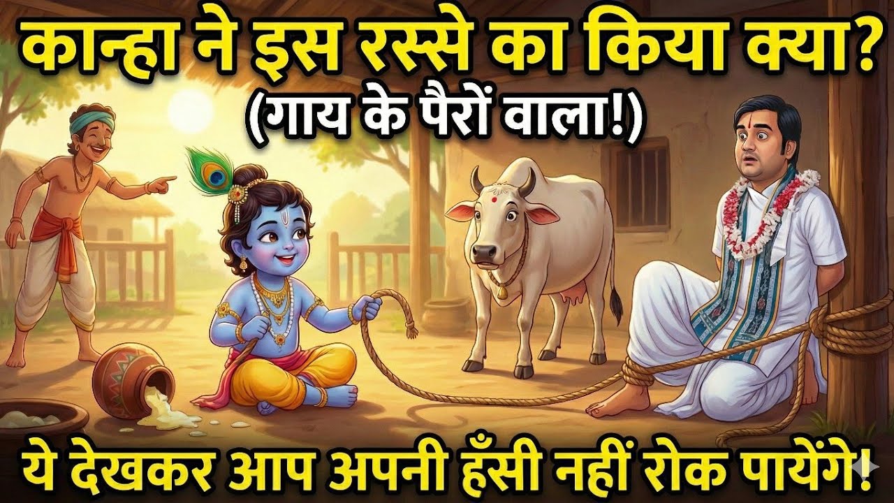 कान्हा ने गाय की रस्सी का किया क्या? पूज्य इन्द्रेश जी महाराज द्वारा अद्भुत हास्य लीला वर्णन
