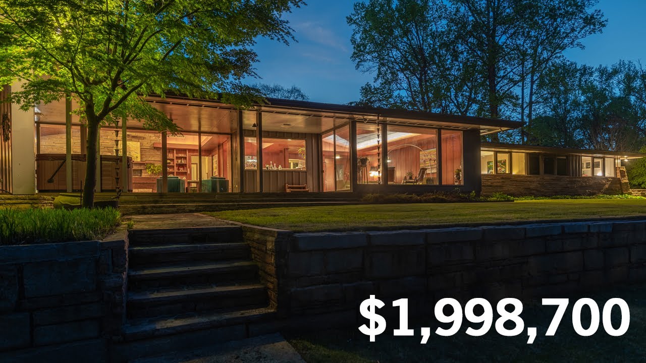 1950's Mid Century Modern Home On A Lake - 1 Acre Near Greenville Downtown - Luxury Video Tour