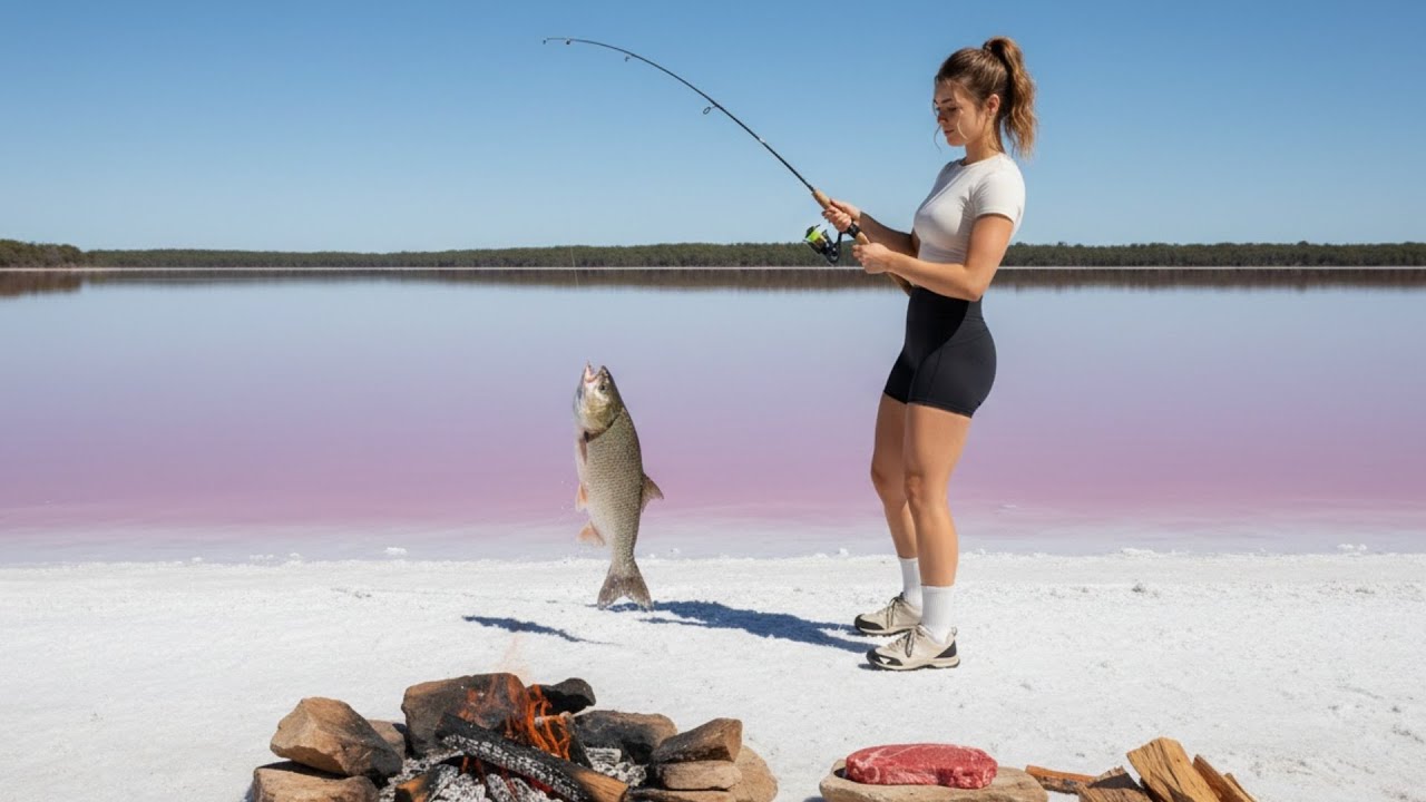 Solo Camping at Pink Lake Hillier | Fishing, Cooking & Peaceful Night