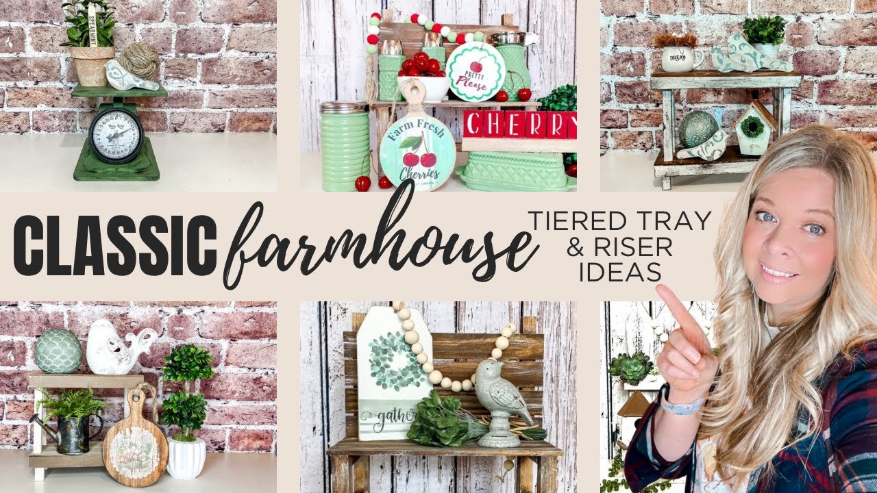 Modern Farmhouse DIY Decor | Tiered Trays & Riser Ideas
