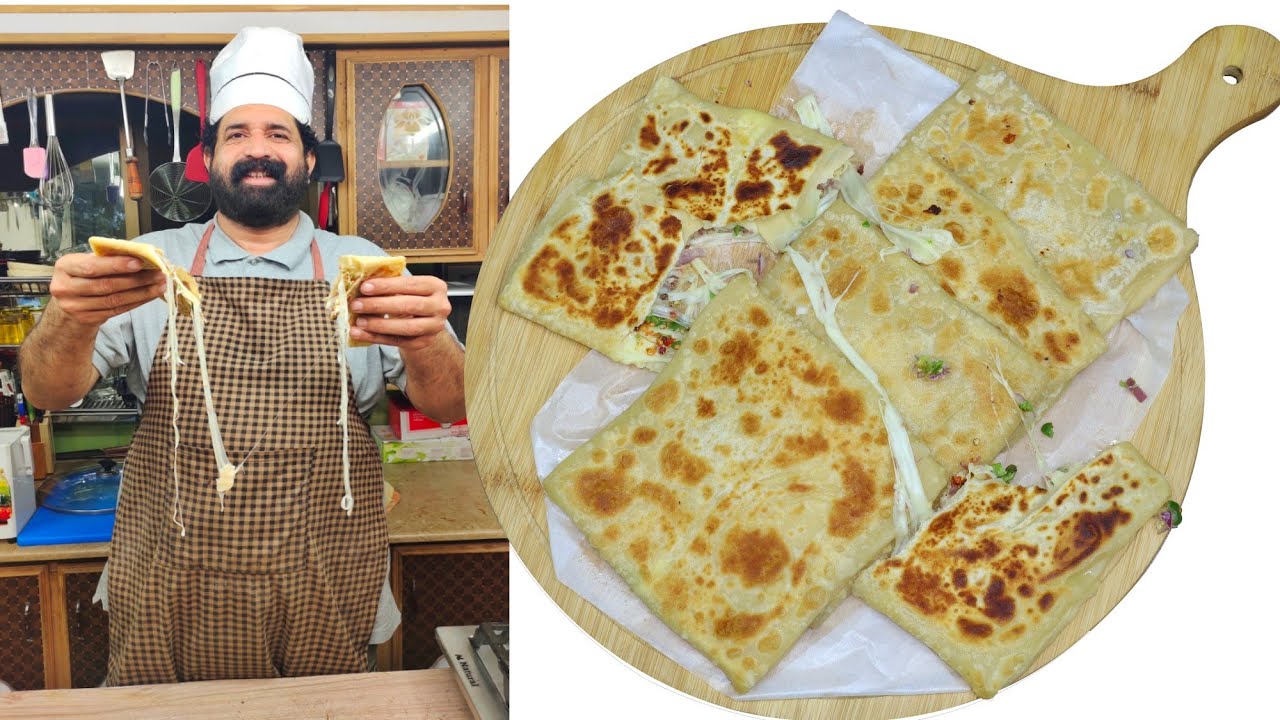 Рецепт сырной параты | Парата с сырной начинкой | Вегетарианский рецепт | BaBa Food, шеф-повар RR...