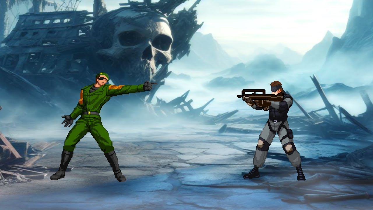 Хайдерн против Солида Снейка. Битва King of Fighter против Metal Gear MUGEN.