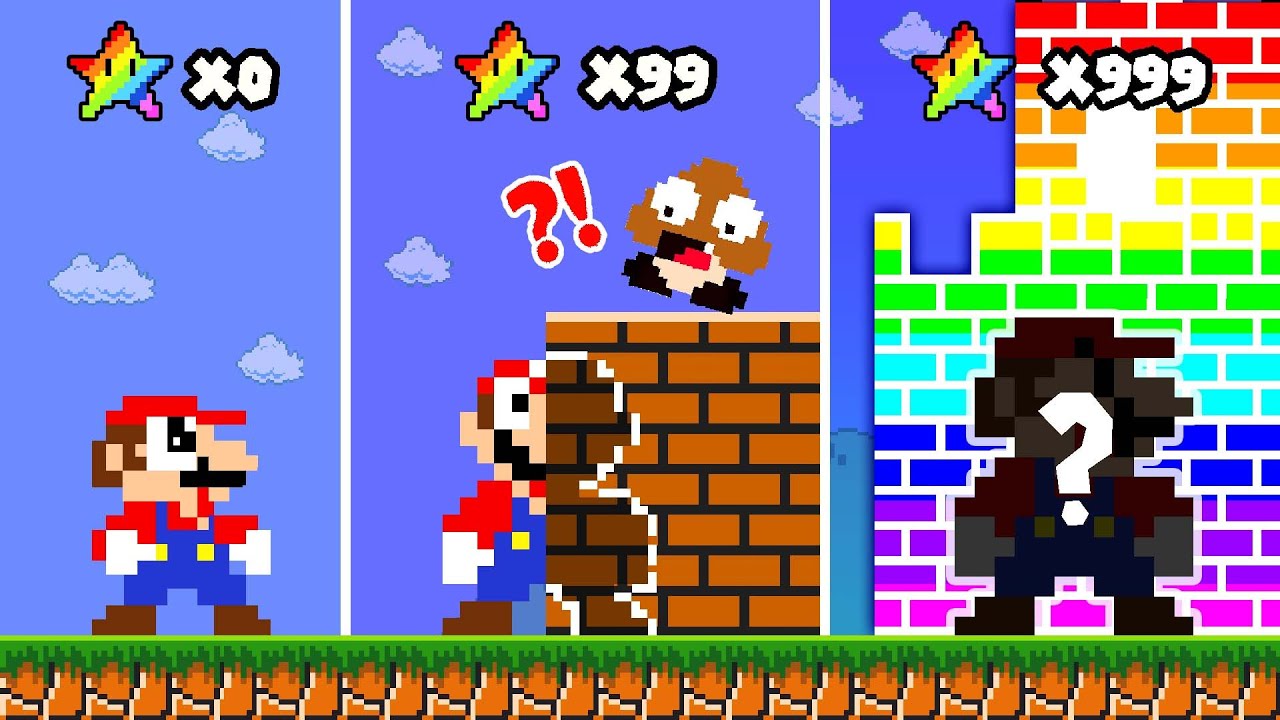 Mario Evolution but Every Seed Makes Mario Invisible | ADN MARIO GAME