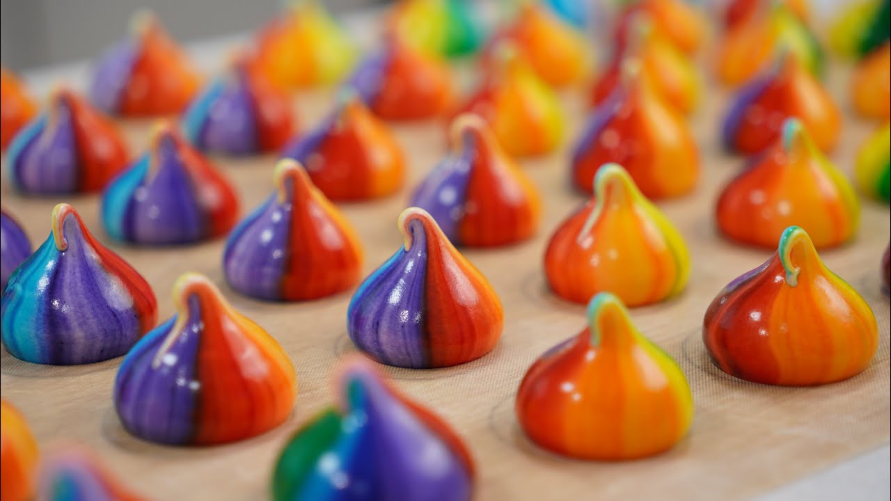 Super Glossy Rainbow Meringue Cookies [SUGAR BEAN]
