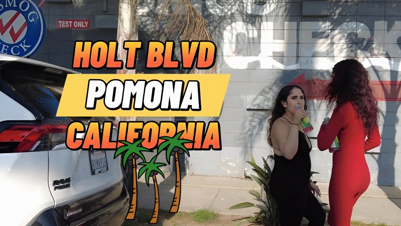 Normal Monday in Pomona California 4k Holt Blvd