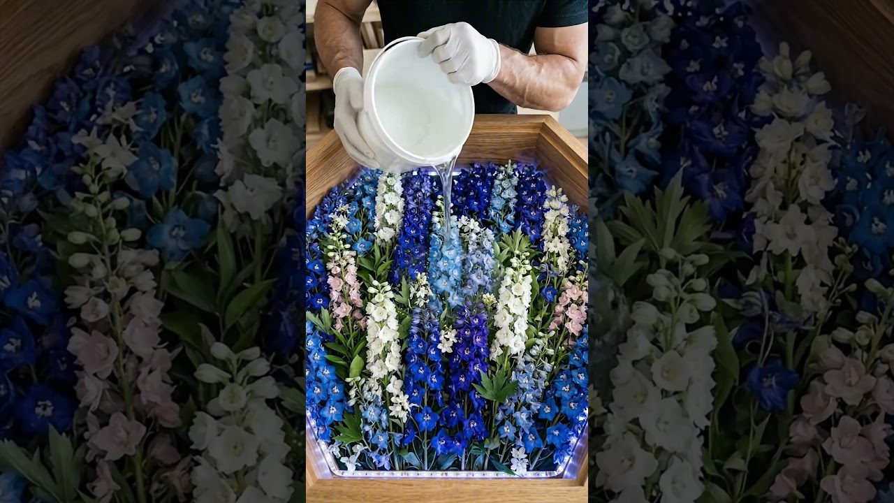 Building a 3D Blue Delphinium Coffee Table 💙🌸
