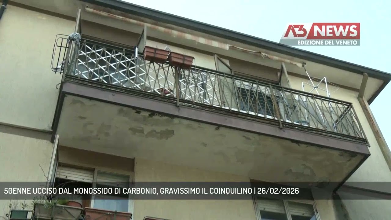 50ENNE UCCISO DAL MONOSSIDO DI CARBONIO, GRAVISSIMO IL COINQUILINO | 26/02/2026