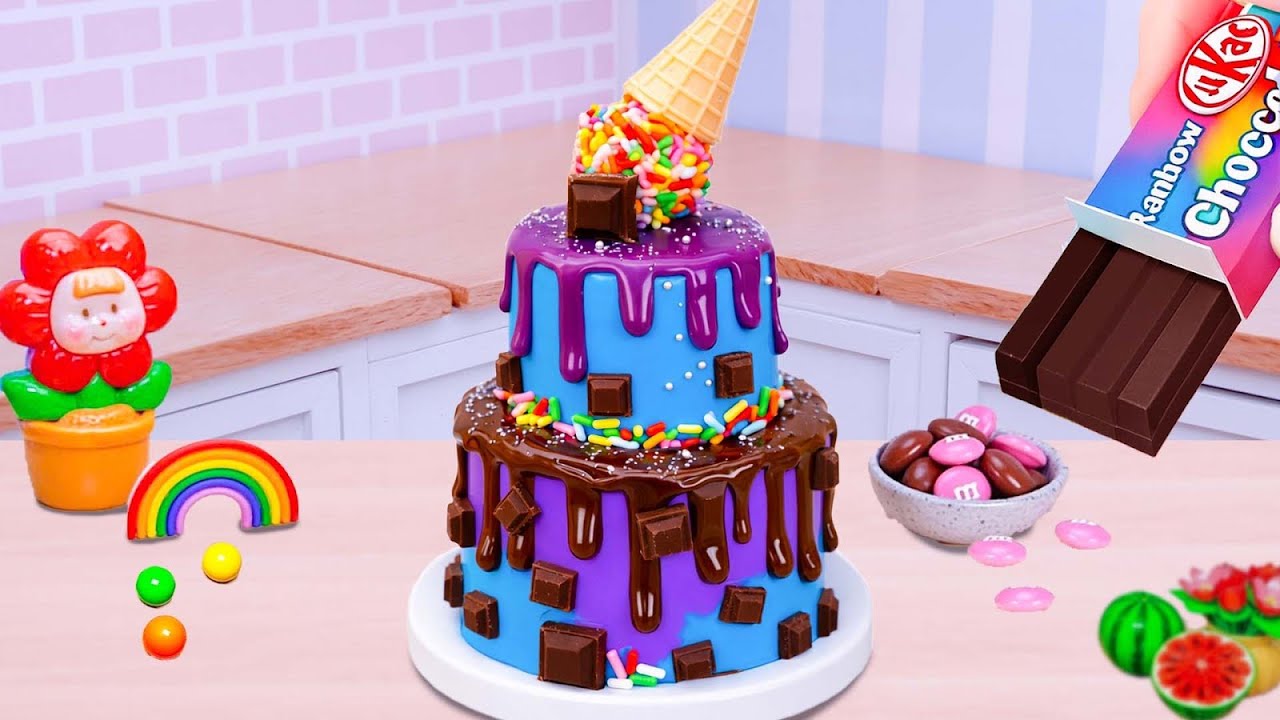 Tarta de Chocolate Dulce 🍫🎂 Cremosa, Suave y Deliciosa | Mini Cake Rainbow